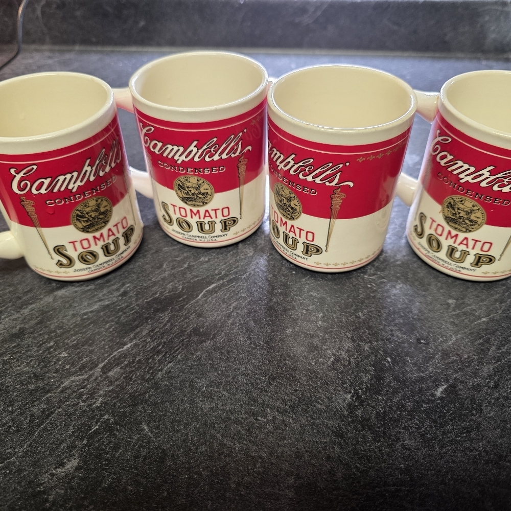 Red Tomato Soup Ceramic Mug - Set of 4